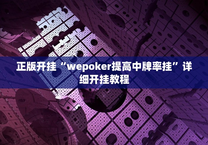 正版开挂“wepoker提高中牌率挂”详细开挂教程