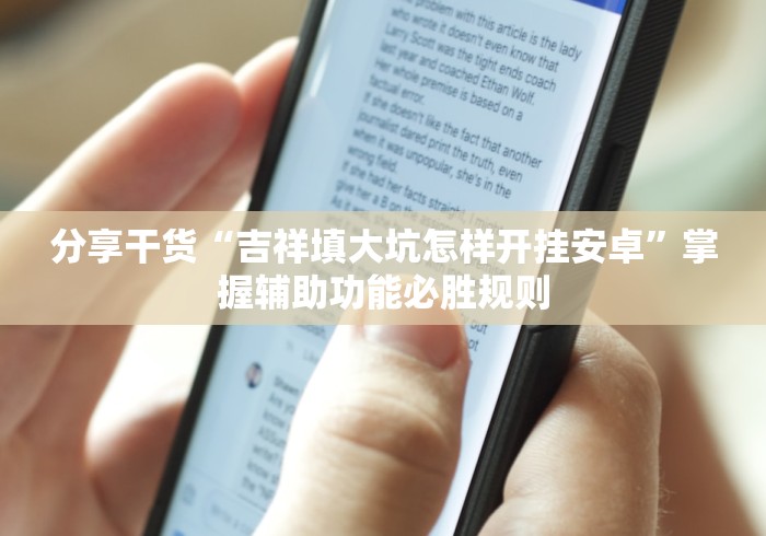 分享干货“吉祥填大坑怎样开挂安卓”掌握辅助功能必胜规则