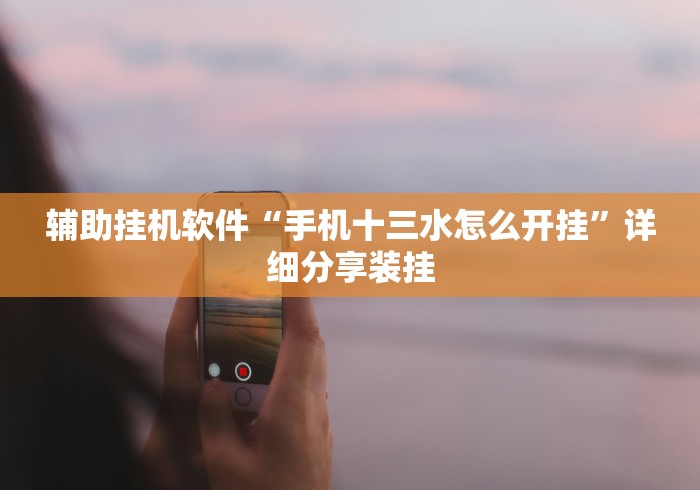 辅助挂机软件“手机十三水怎么开挂”详细分享装挂
