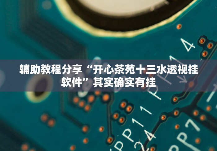 辅助教程分享“开心茶苑十三水透视挂软件”其实确实有挂