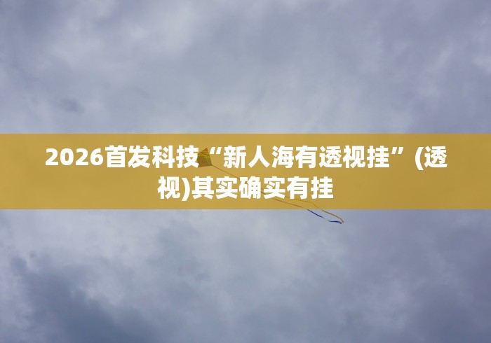 2026首发科技“新人海有透视挂	”(透视)其实确实有挂