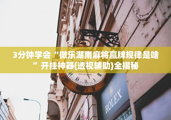3分钟学会“微乐湖南麻将赢牌规律是啥”开挂神器{透视辅助}全揭秘