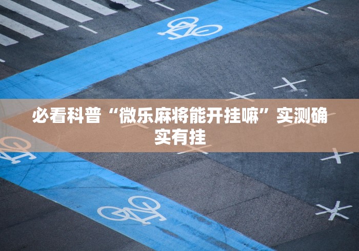 必看科普“微乐麻将能开挂嘛”实测确实有挂