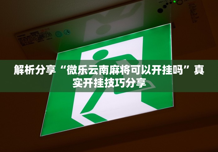 解析分享“微乐云南麻将可以开挂吗”真实开挂技巧分享