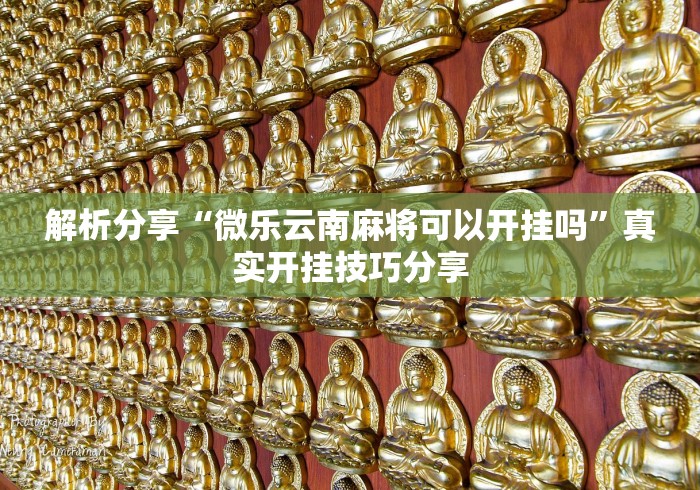 解析分享“微乐云南麻将可以开挂吗”真实开挂技巧分享