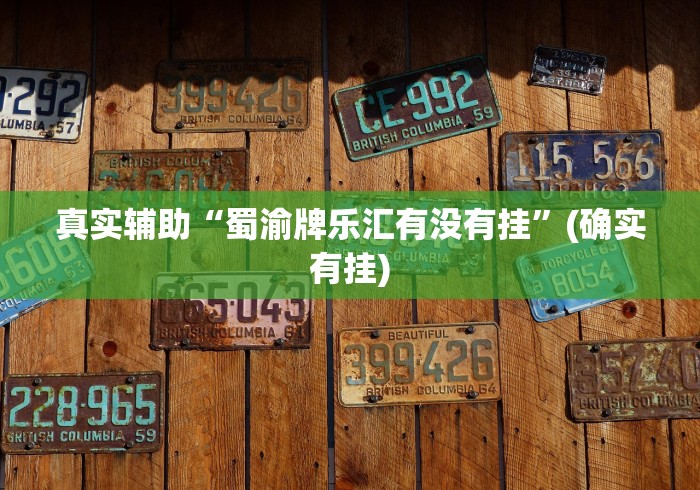 真实辅助“蜀渝牌乐汇有没有挂”(确实有挂)
