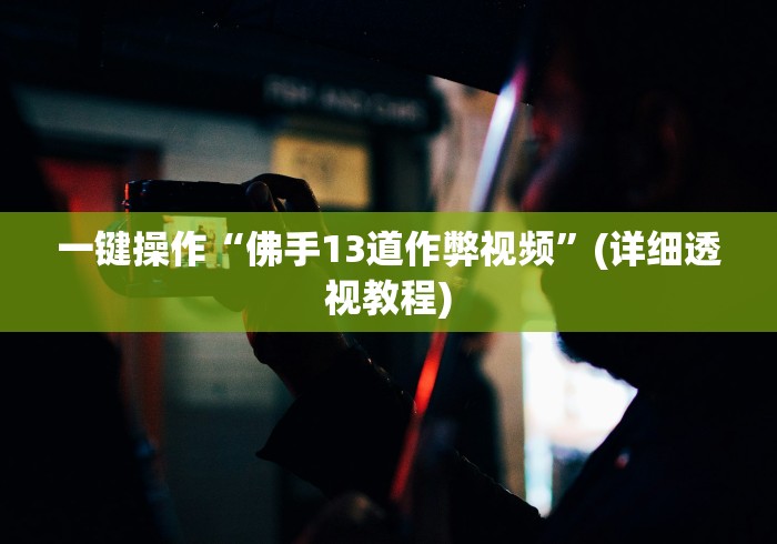 一键操作“佛手13道作弊视频”(详细透视教程)