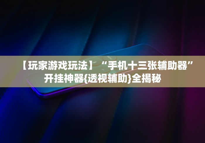 【玩家游戏玩法】“手机十三张辅助器	”开挂神器{透视辅助}全揭秘