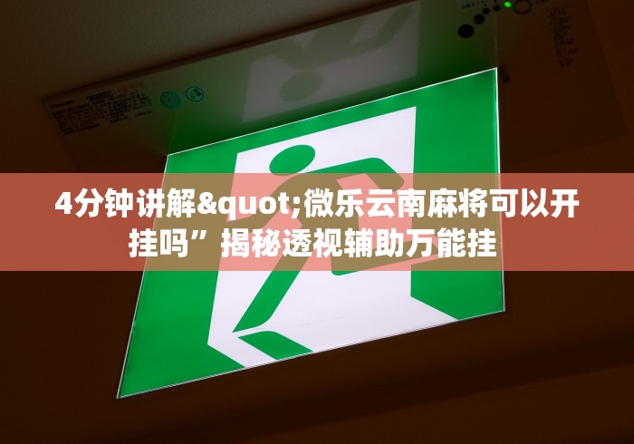 4分钟讲解"微乐云南麻将可以开挂吗	”揭秘透视辅助万能挂 