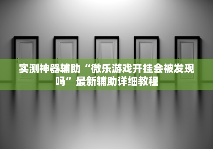 实测神器辅助“微乐游戏开挂会被发现吗”最新辅助详细教程