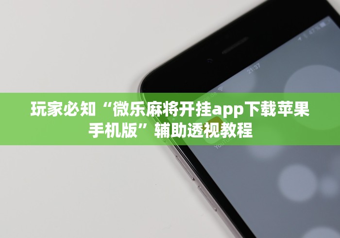 玩家必知“微乐麻将开挂app下载苹果手机版”辅助透视教程