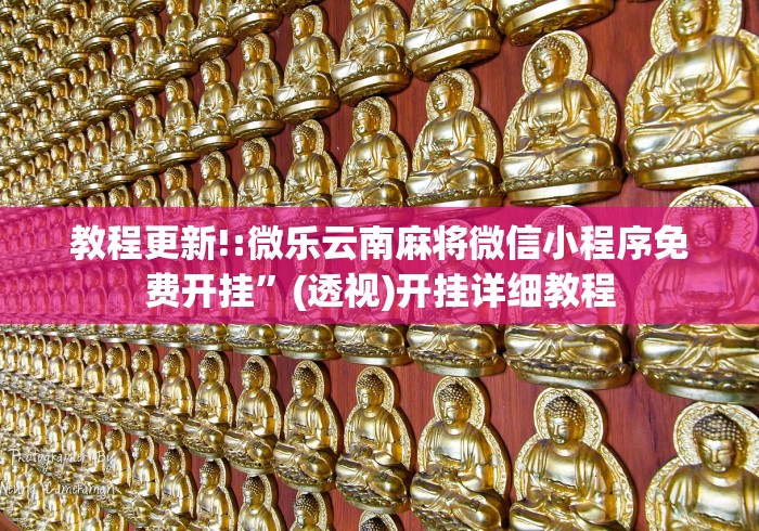 教程更新!:微乐云南麻将微信小程序免费开挂”(透视)开挂详细教程
