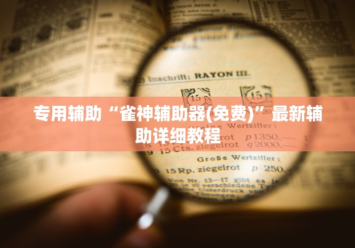 专用辅助“雀神辅助器(免费)	”最新辅助详细教程