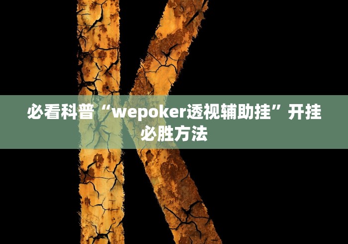 必看科普“wepoker透视辅助挂”开挂必胜方法