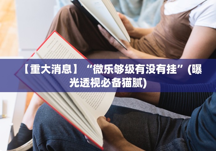 【重大消息】“微乐够级有没有挂”(曝光透视必备猫腻)