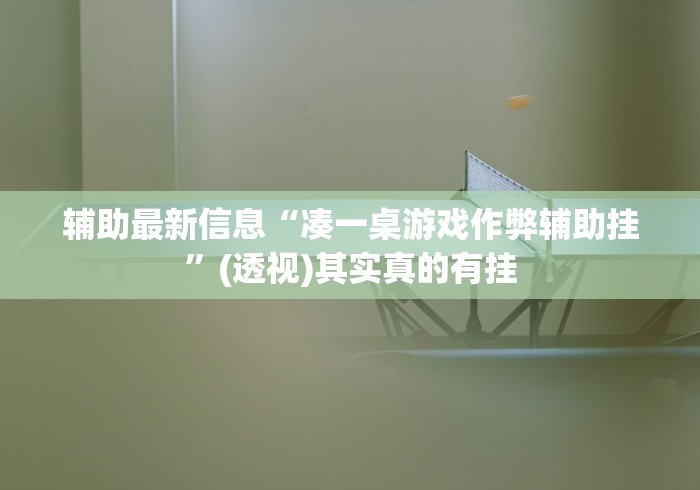 辅助最新信息“凑一桌游戏作弊辅助挂”(透视)其实真的有挂