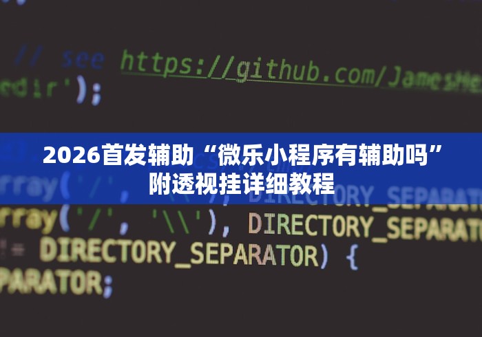2026首发辅助“微乐小程序有辅助吗	”附透视挂详细教程