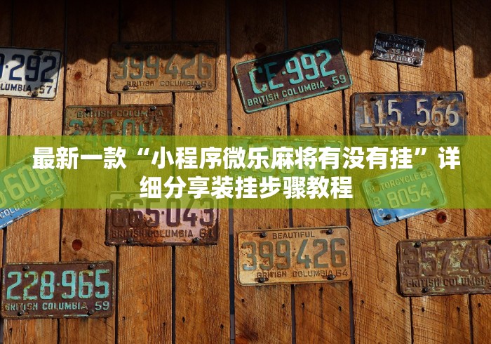 最新一款“小程序微乐麻将有没有挂”详细分享装挂步骤教程