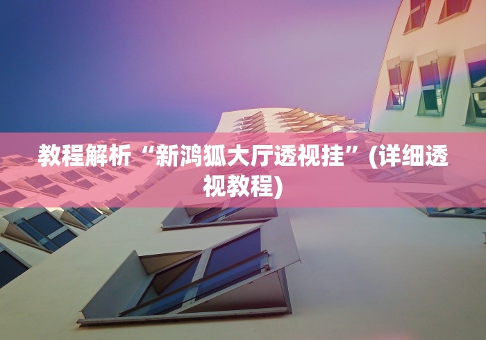 教程解析“新鸿狐大厅透视挂”(详细透视教程)