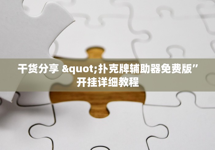 干货分享 "扑克牌辅助器免费版”开挂详细教程