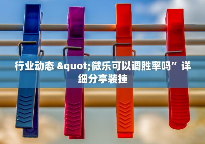 行业动态 "微乐可以调胜率吗”详细分享装挂