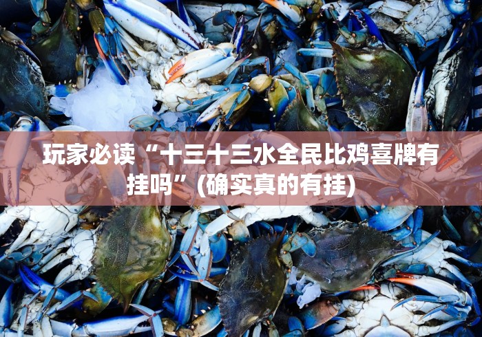 玩家必读“十三十三水全民比鸡喜牌有挂吗”(确实真的有挂)