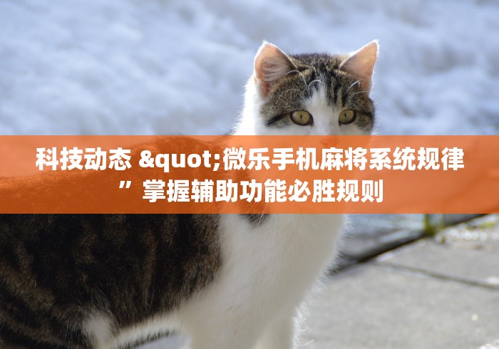 科技动态 "微乐手机麻将系统规律”掌握辅助功能必胜规则