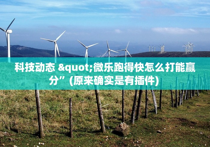 科技动态 "微乐跑得快怎么打能赢分	”(原来确实是有插件) 