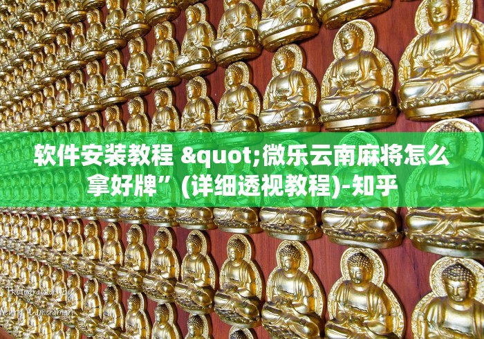 软件安装教程 "微乐云南麻将怎么拿好牌	”(详细透视教程)-知乎