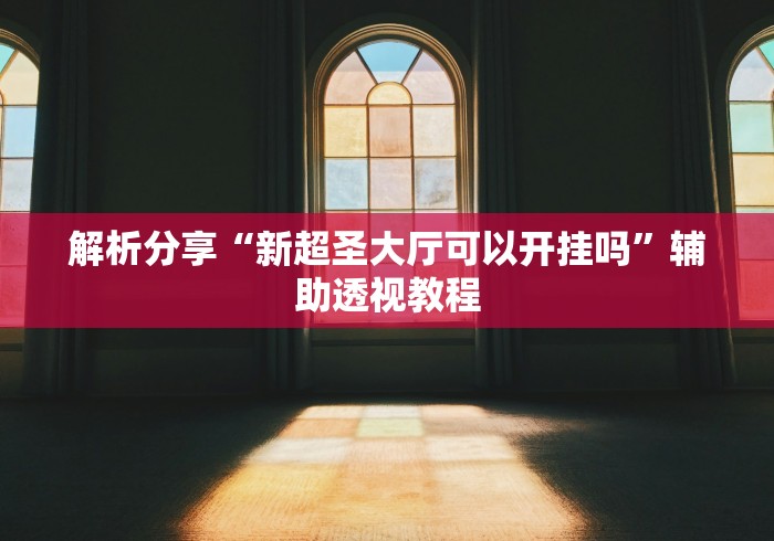 解析分享“新超圣大厅可以开挂吗”辅助透视教程