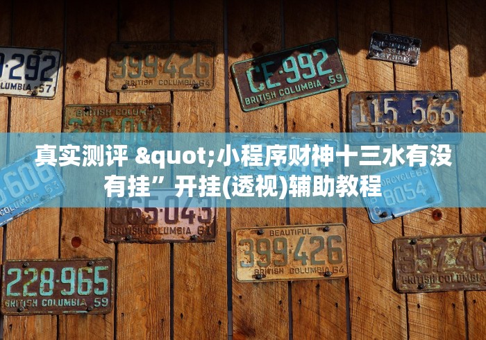 真实测评 "小程序财神十三水有没有挂”开挂(透视)辅助教程