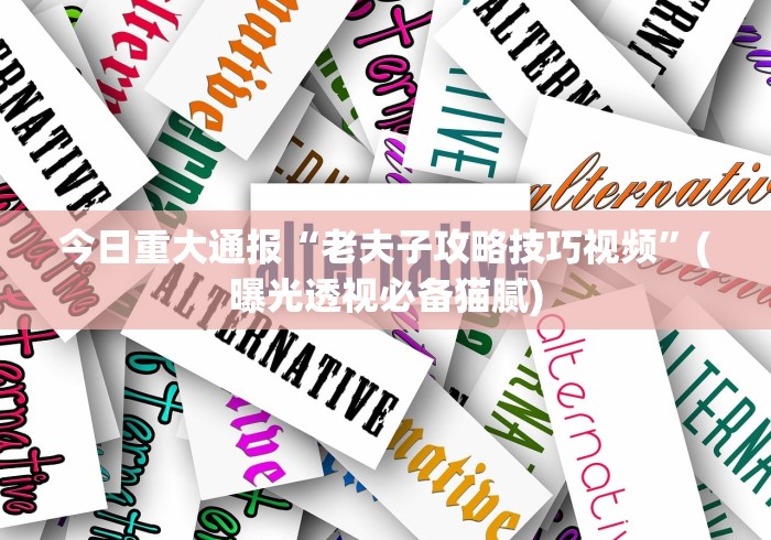 今日重大通报“老夫子攻略技巧视频	”(曝光透视必备猫腻)